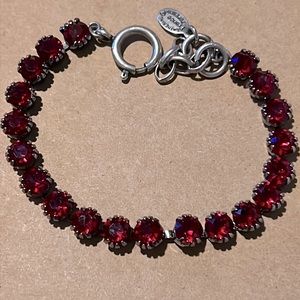 Ruby color round Swarovski crystals bracelet